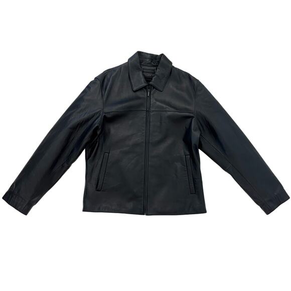 Wilsons Leather Jacket Pelle Studio Full Zip Solid Black Men's M Matrix - Picture 1 of 16